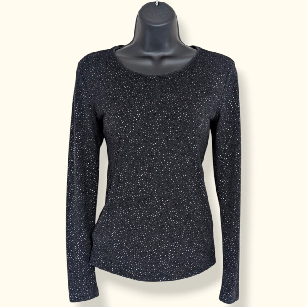 BCBGeneration Metallic Dot Sheer Back Top